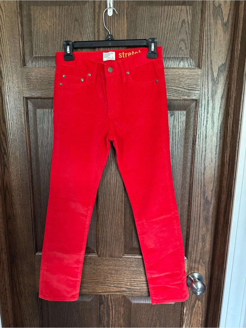 Crewcuts Bright Tomato Red Corduroy Kids Jeans Size 12 Like New